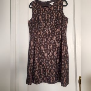 Black & nude lace & sequin, fit and flare dress. Open to reasonable offers